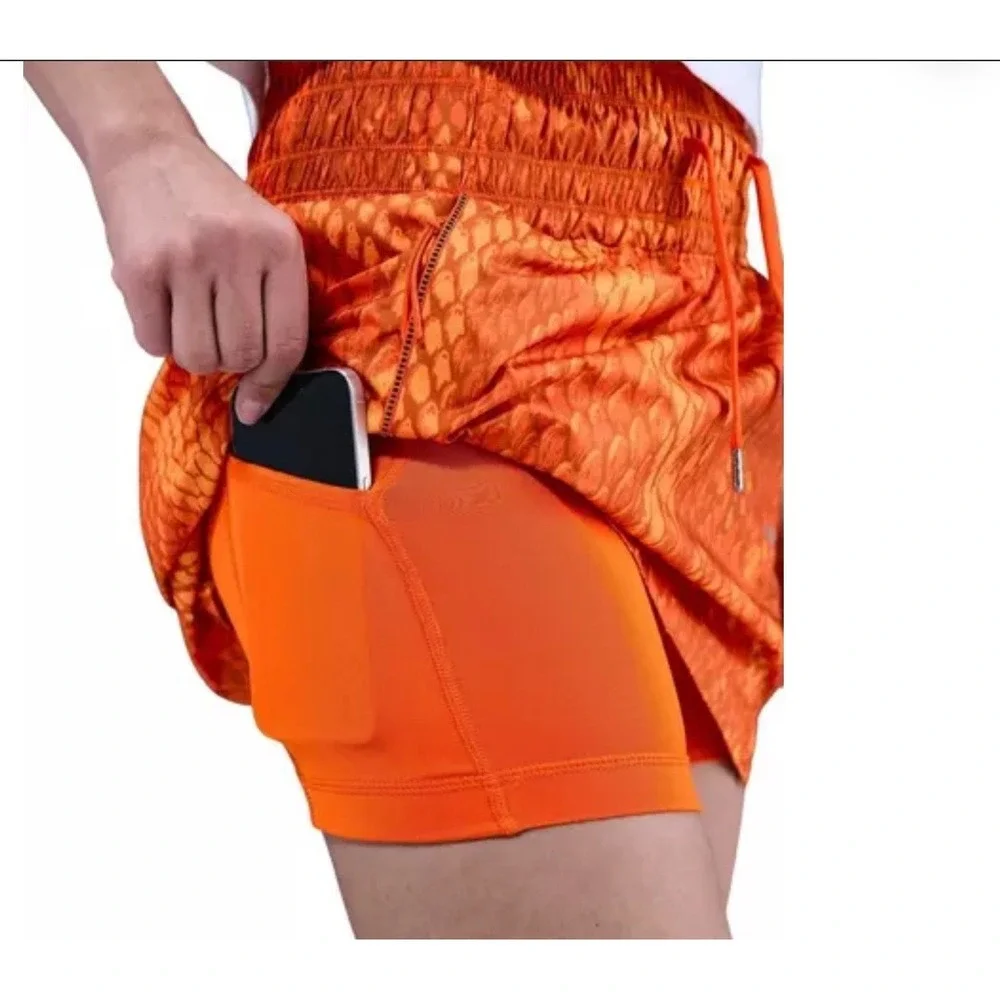Nike Kobe Bryant Basketball Skort Women 3XL Orange Mamba Snakeskin Sporty Chic